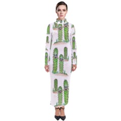 Prickle Plants2 Turtleneck Maxi Dress