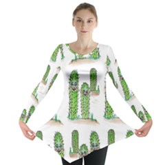 Prickle Plants2 Long Sleeve Tunic  by ArtByAng