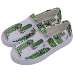 Prickle Plants2 Kids  Canvas Slip Ons by ArtByAng