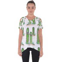 Prickle Plants2 Cut Out Side Drop Tee by ArtByAng