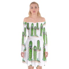 Prickle Plants2 Off Shoulder Skater Dress by ArtByAng