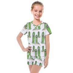 Prickle Plants2 Kids  Mesh Tee And Shorts Set