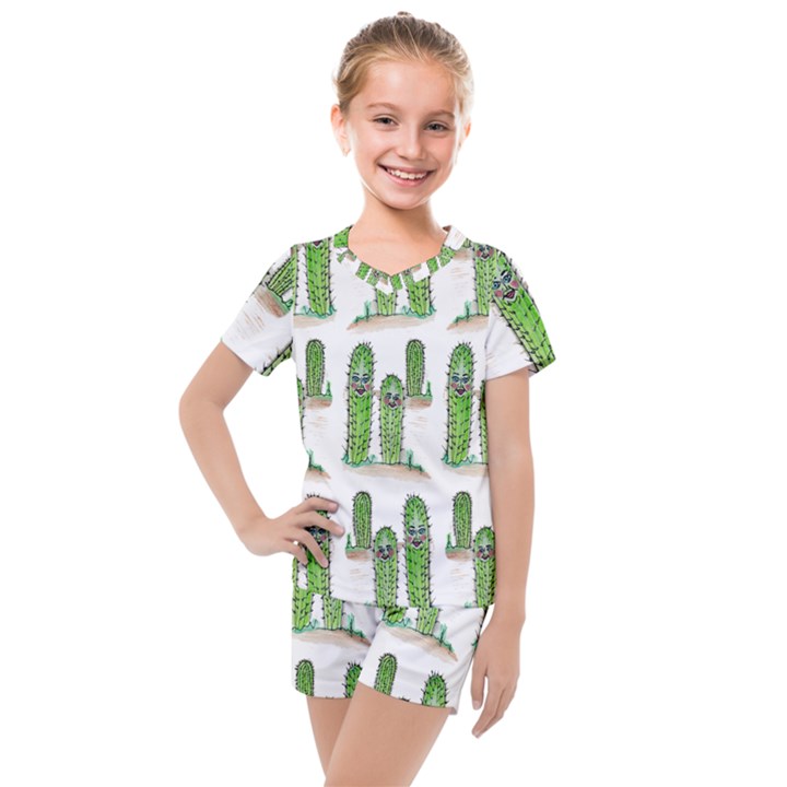 Prickle Plants2 Kids  Mesh Tee and Shorts Set