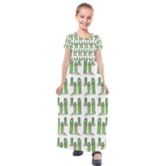 Prickle Plants Kids  Short Sleeve Maxi Dress by ArtByAng