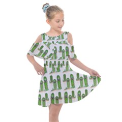 Prickle Plants Kids  Shoulder Cutout Chiffon Dress