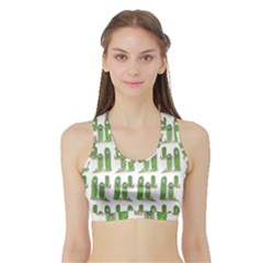 Prickle Plants Sports Bra With Border by ArtByAng