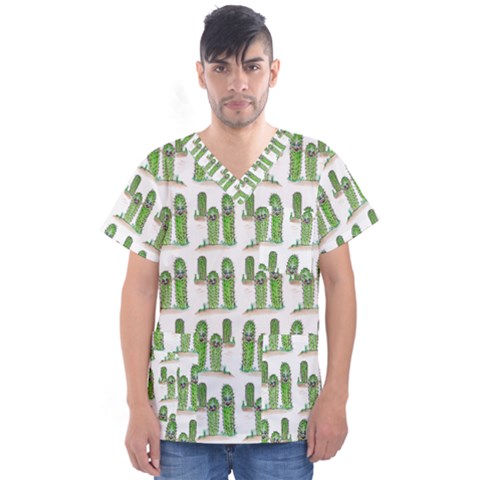 Prickle Plants Men s V-neck Scrub Top by ArtByAng