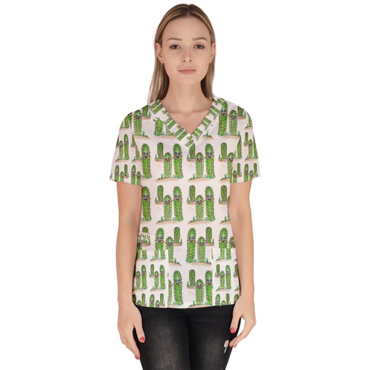 Prickle Plants Women s V-Neck Scrub Top