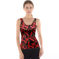 Red Chili Peppers Pattern Tank Top by bloomingvinedesign