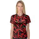 Red Chili Peppers Pattern V-Neck Sport Mesh Tee View1