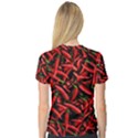 Red Chili Peppers Pattern V-Neck Sport Mesh Tee View2