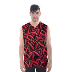 Red Chili Peppers Pattern Men s Basketball Tank Top by bloomingvinedesign