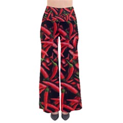 Red Chili Peppers Pattern So Vintage Palazzo Pants by bloomingvinedesign