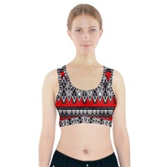 Decoration Pattern Style Retro Sports Bra With Pocket by Nexatart