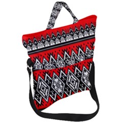 Decoration Pattern Style Retro Fold Over Handle Tote Bag