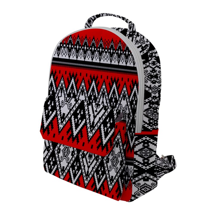 Decoration Pattern Style Retro Flap Pocket Backpack (Large)