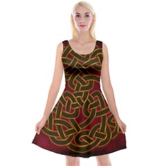 Beautiful Art Pattern Reversible Velvet Sleeveless Dress