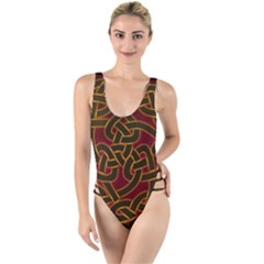 Beautiful Art Pattern High Leg Strappy Swimsuit