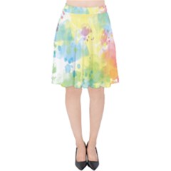 Abstract Pattern Color Art Texture Velvet High Waist Skirt by Nexatart