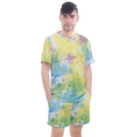 Abstract Pattern Color Art Texture Men s Mesh Tee And Shorts Set by Nexatart