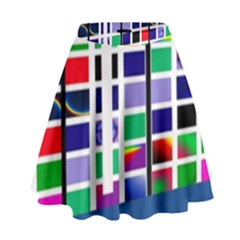 Color Graffiti Pattern Geometric High Waist Skirt by Nexatart