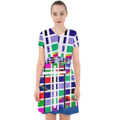 Color Graffiti Pattern Geometric Adorable In Chiffon Dress