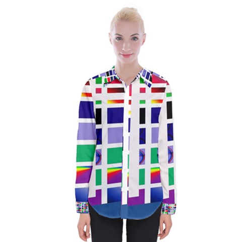 Color Graffiti Pattern Geometric Womens Long Sleeve Shirt by Nexatart