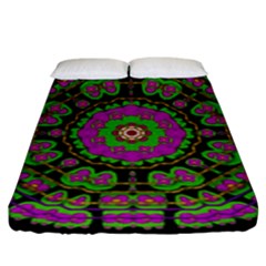 Flowers And More Floral Dancing A Happy Dance Fitted Sheet (king Size) by pepitasart