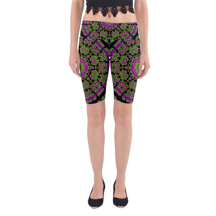 Flowers And More Floral Dancing A Happy Dance Yoga Cropped Leggings