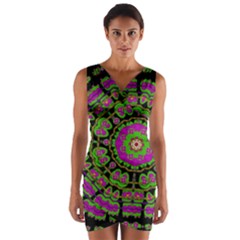 Flowers And More Floral Dancing A Happy Dance Wrap Front Bodycon Dress by pepitasart