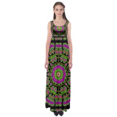 Flowers And More Floral Dancing A Happy Dance Empire Waist Maxi Dress