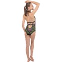 Flowers And More Floral Dancing A Happy Dance Halter Front Plunge Swimsuit View2