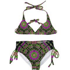 Flowers And More Floral Dancing A Happy Dance Kids  Classic Bikini Set