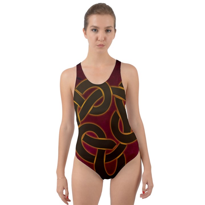 Beautiful Art Pattern Cut-Out Back One Piece Swimsuit