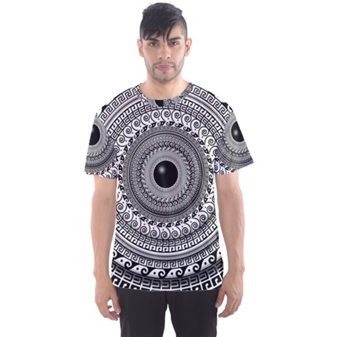 Graphic Design Round Geometric Men s Sports Mesh Tee by Nexatart