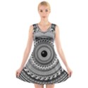 Graphic Design Round Geometric V-Neck Sleeveless Dress View1