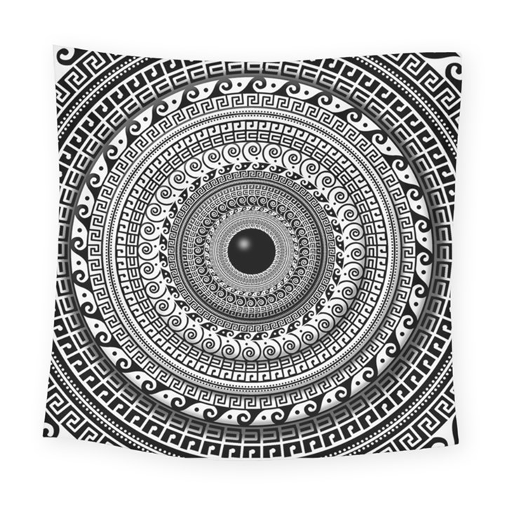 Graphic Design Round Geometric Square Tapestry (Large)