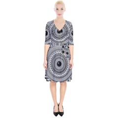 Graphic Design Round Geometric Wrap Up Cocktail Dress by Nexatart