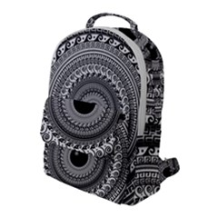 Graphic Design Round Geometric Flap Pocket Backpack (large)