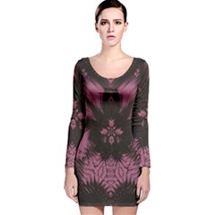 Glitch Glitch Art Grunge Distortion Long Sleeve Velvet Bodycon Dress by Nexatart