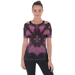 Glitch Glitch Art Grunge Distortion Shoulder Cut Out Short Sleeve Top by Nexatart