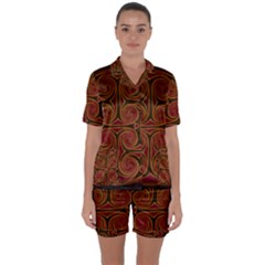 Beautiful Art Pattern Satin Short Sleeve Pyjamas Set by Nexatart