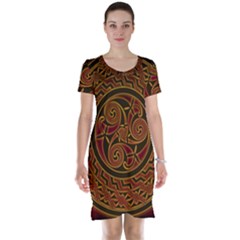 Beautiful Art Pattern Short Sleeve Nightdress by Nexatart