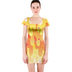 Candy Corn Slime Short Sleeve Bodycon Dress