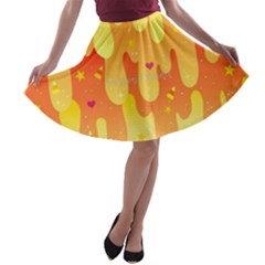 Candy Corn Slime A-line Skater Skirt