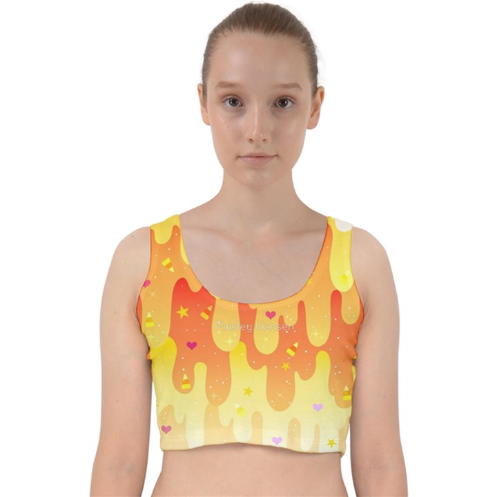 Candy Corn Slime Velvet Racer Back Crop Top