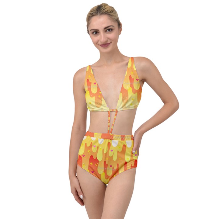 Candy Corn Slime Tied Up Two Piece Swimsuit