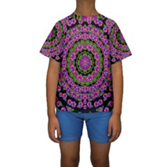 Flowers And More Floral Dancing A Power Peace Dance Kids  Short Sleeve Swimwear by pepitasart