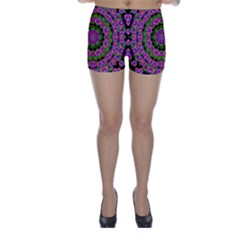 Flowers And More Floral Dancing A Power Peace Dance Skinny Shorts by pepitasart