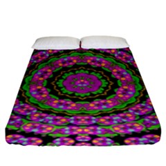 Flowers And More Floral Dancing A Power Peace Dance Fitted Sheet (king Size) by pepitasart